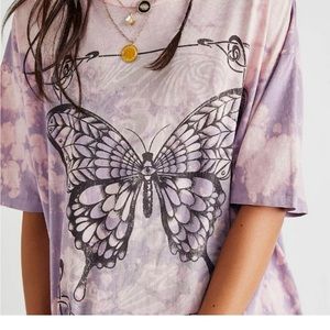 Free people x vintage souls butterfly tie dye tee